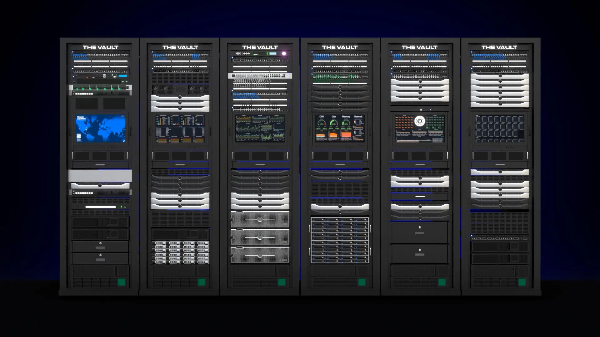 Server racks in The Vault data center